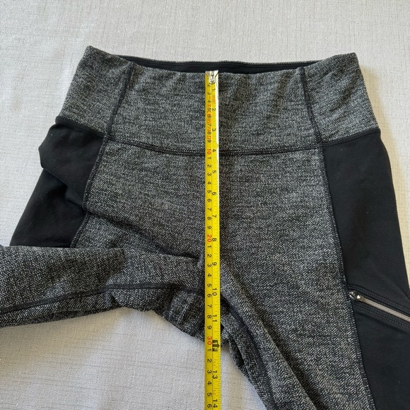 Athleta Herringbone Luxe Metro Drifter Leggings SIZE M Gray Black Pants - Picture 8 of 12